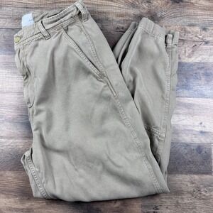 Everlane Womens Beige Barrel Leg Cotton-Elastane Pants Size 10